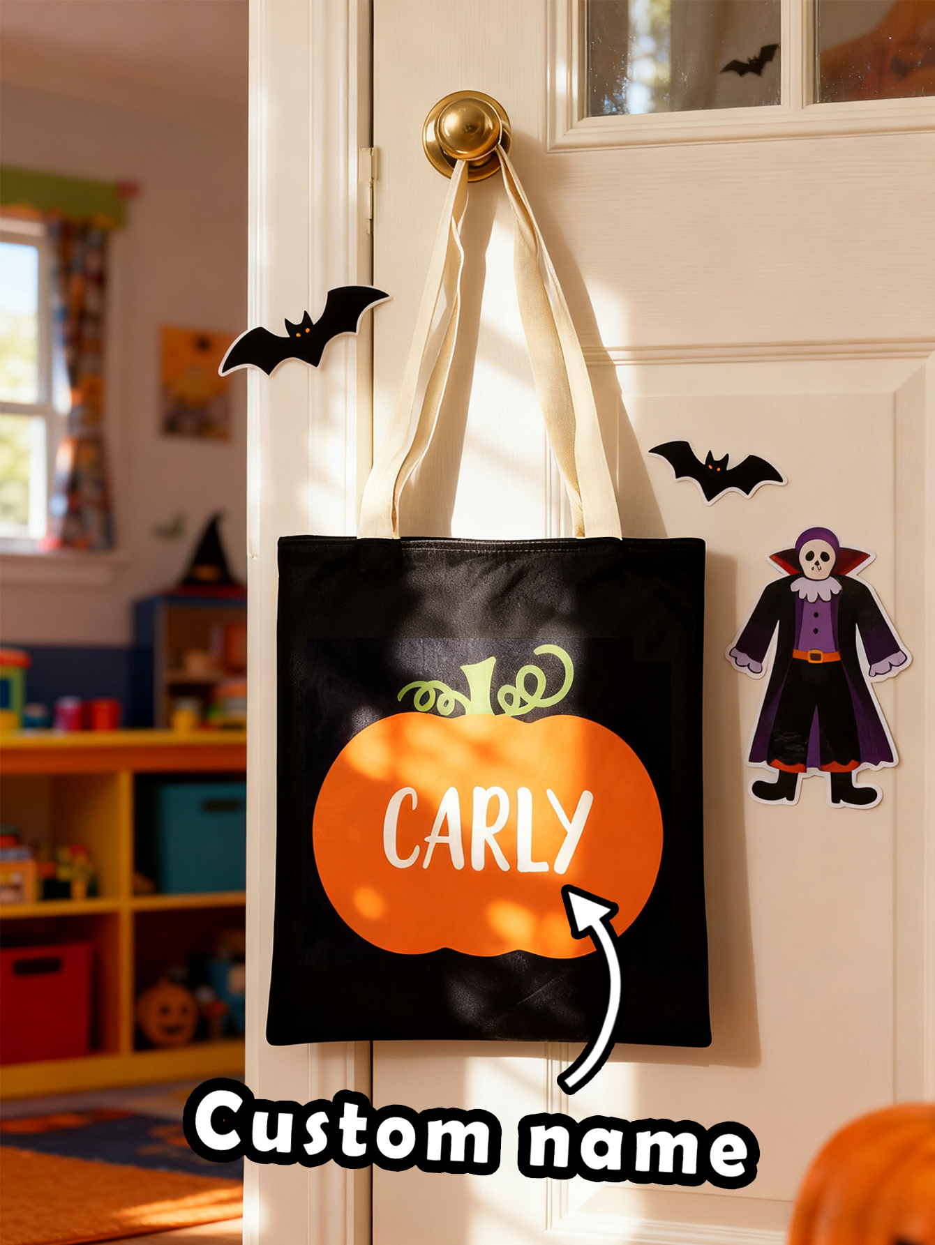 Personalized Pumpkin Halloween Treat Bag